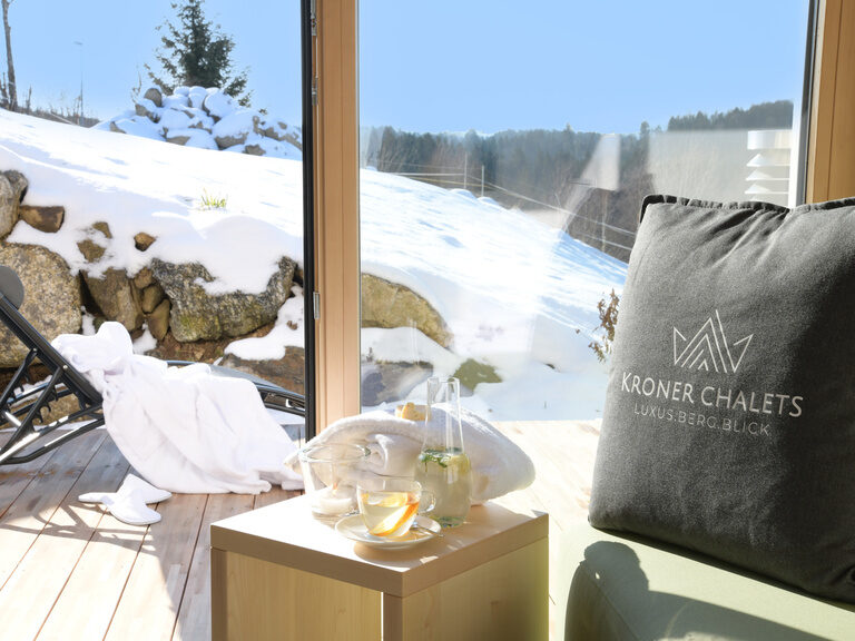 Wellnessbereich Kroner Luxus Chalets Bayerischer Wald